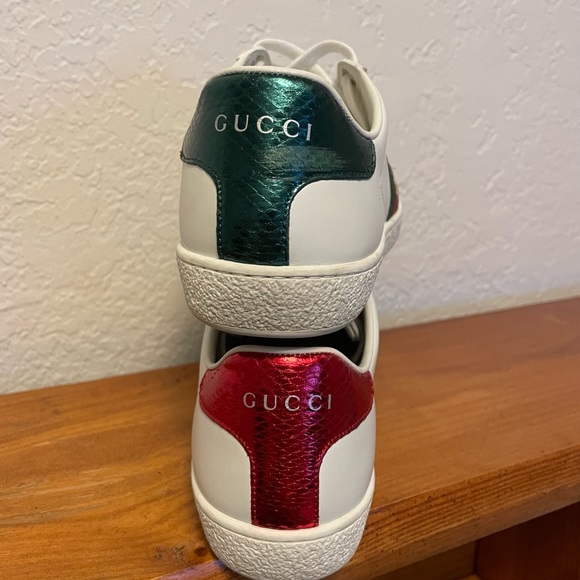 GUCCI Web Accent Leather Sneakers - Picture 4 of 7